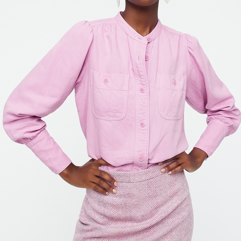 NWT J. CREW Pink Button down Shirt Pockets XS